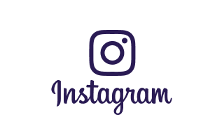 square with a circle in the middle and a dot in the right corner with Instagram in script font underneath